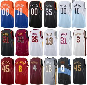 Wydrukowana klasyczna zarobiona koszykówka Robin Lopez Jersey 33 Caris Levert 3 Raul Neto 19 Dean Wade 32 Mamadi Dikite 21 Kevin Love 0 Isaac Okoro 35 dla fanów sportu