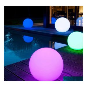 Luci notturne Brelong Lampada a sfera a LED a colori ricaricabile sferica con telecomando Festa in piscina per la casa Dimmerabile 12 cm Consegna a goccia Lig Dhouw