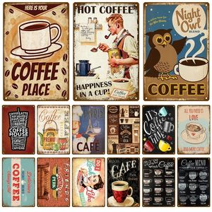 Coffee Tin Sign Vintage Wall Art Poster Metal Sign Decorative Wall Plate Kitchen Plaque Metal Vintage Cafe Bar Home Decor Accessories 20cmx30cm Woo