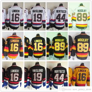 1970-1999 Film Retro CCM Hockey Jersey Stickerei 89 Alexander Mogilny 16 Trevor Linden 19 Markus Naslund 44 Todd Bertuzzi Vintage Jerseys