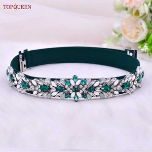 Belts TOPQUEEN S476-B Rhinestone Elastic Waist Belt For Women Dress Full Crystal Gem Female Waistband Sash Fashion Luxury Ladies Belt G230207