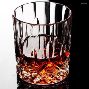 Wine Glasses Creative Crystal Whisky Cup Diamond Pattern Brandy Glass Liquor Classical Cups Red Beer Mug For Gift GL022