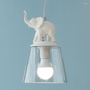 Lampy wiszące nordyckie lampy sufitowe żywica słonia Deco oczekująca oświetlenie salon dzieci wiszące światło