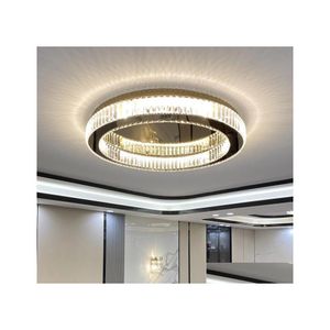 Lampadari Lampada di cristallo Soffitto tondo Camera da letto principale postmoderna Camera da letto a led atmosferica Pacchetto illuminazione a goccia Luci di consegna a Dhgab