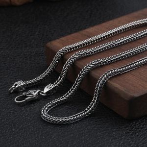 Kedjor autentiska 925 sterling silver trendiga män länk kedja för hängen halsband 4,0 mm tjocklek smycken unisex