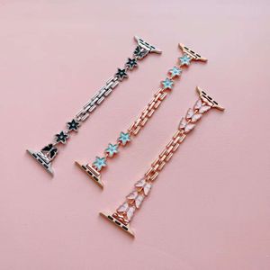 Luxury Ladies Chain Bracelet Straps For Apple Watch Bands 49mm 44mm 42mm 40mm 38mm Wristbands Iwatch 8 Ultra 7 6 5 4 3 Series Jewelry Watchbands Smart Accessories