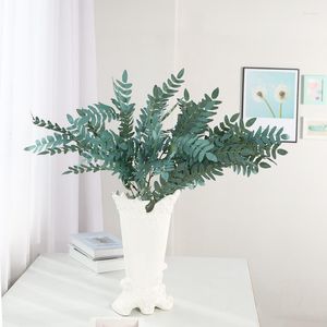 Dekorativa blommor Locust Tree Leaves Green Plant Artificial Silk Leaf för Office Decor Wedding Home Decoration Accessories Plastic Fake