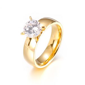 L￶fte ring 18K guldpl￤terad rostfritt st￥l par engagemang br￶llopsringar