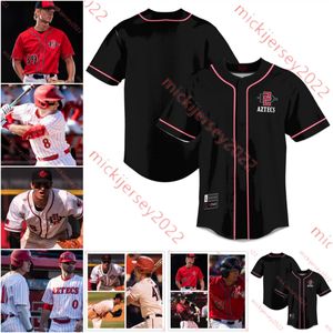 Jersey de beisebol do estado de San Diego Aztecs Cole Carrigg Poncho Ruiz Caden Miller Brian Leonhardt Irvin Weems Shaun Montoya costume costume 2024 SDSU Jerseys