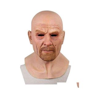 Festmasker Cosplay Old Man Face Mask Halloween 3D Latex Head Adt Masque Lämplig för fester Barer Danshallar Aktiviteter G220412 Dr Dhsaf