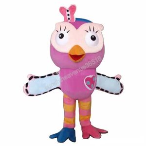 Costume della mascotte del gufo rosa Top Cartoon Personaggio a tema anime Carnevale Unisex Adulti Taglia Tuta da esterno per festa di compleanno di Natale