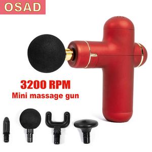 Masaż Osad Mini Gun Portable Petcussion Pistol Massager dla Szycika Głębokiego Tkanki Relaksowanie mięśni Tkanki dna Pomoc dna Pomoc Fitness 0209