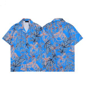 Camicia firmata 2023 Camicia da bowling lettera geometrica moda uomo Camicia casual hawaiana T-shirt versatile manica corta aderente slim m-3xl