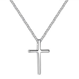 H￤nge halsband sm￥ platina tv￤rhalsband kvinnor flicka barn mini charm f￤rg smycken crucifix kristna ornament