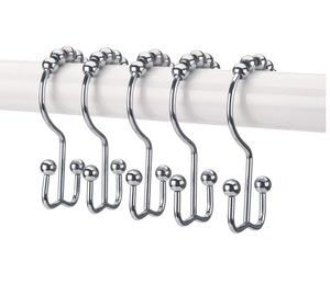 Bath & Toilet Supplies Shower Curtain Hooks Rings Rust-Resistant Metal Double Glide Shower Hooks for Bathroom Shower Rods Curtains