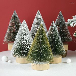 Kerstdecoraties 1 stks Miniatuurboom Kleine kunstmatige Sisal Snow Landscape Architecture Bomen for Crafts tafelbladdecoratie