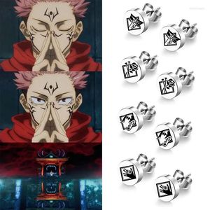 Brincos de garanhão anime jujutsu kaisen caracteres de desenhos animados de aço inoxidável pingentes de tendência acessórios de jóias presentes por atacado