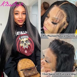 13x6/13x4 HD Lace Front Human Hair Wigs 34 Inch Brazilian Glueless 360 Frontal Wig Straight 4x4 Lace Closure Wigs with Baby Hair