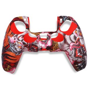 Miękka ochronna pokrywa silikonowa obudowa skóry przypadki ochrony osłony kamuflaż do kontrolera PS5 PlayStation 5 Gamepad Joystick Dhl