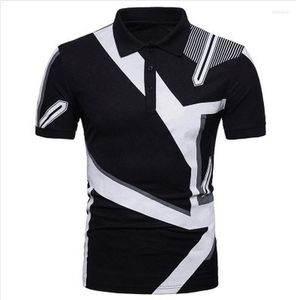 Polos masculinos Zogaa 2023 Mens de manga curta Camisa pólo color