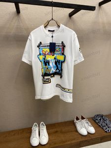 xinxinbuy Men designer Tee t shirt 23ss band Flip Letters stampa cotone manica corta donna bianco nero rosso verde S-2XL