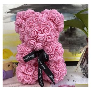 Torkade blommor släpper 25 cm/40 cm Teddy Rose Bear Artificial Flower of Christ Chuld Decoration for Home Valentines Women Gifts 201023 Delive DHXZO