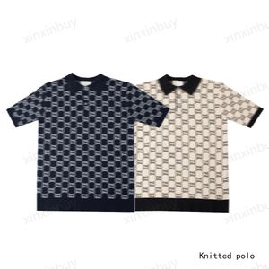 Xinxinbuy Men Designer Tee T Shirt 23SS Knitted Jacquard Letters Drukuj Bawełniany rękaw