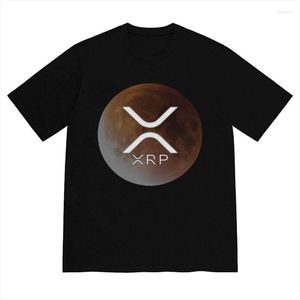 Męskie koszule T Fintage Ripple XRP to the Moon Tshirt Men Men Short Sleved Print Shirt Classic Crypto T-Shirt Slim Fit Soft Cotton Tee