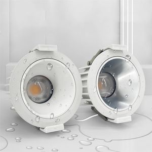 Downlights 10W 20W Vattentät IP65 COB Infälld LED -lyssljus utomhus tak Spotlight Lamp för kök badrumsdekordljus