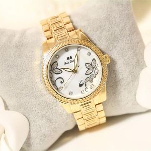 Montres-bracelets montres habillées femmes montre en or marque de mode strass diamant filles étanche Bayan Saatleri Bracelet femme