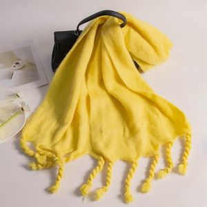 Scarves Women Shawl Long Faux Cashmere Keep Warm Thicken Fringe Thermal Scarf For Daily Wear