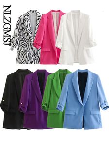 Kobiety damskie Blazers NlZgmsj Kobiety Zwierzęta Druk Zebra Blazer Elegancka elegancka mody mody mody modyfikowana odzież żeńska odzież 07 230209