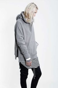 2023 Men's Autumn Solid Backed Zipper Side Hoodie MADE