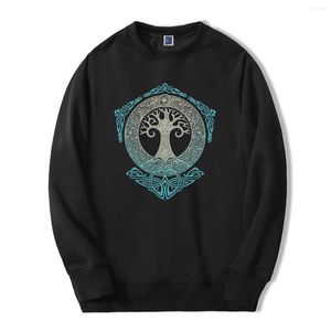 Herrtröjor yggdrasil norrn mytologi lös fleece fitness streetwear hip hop mens sweatshirt viking vår vinter mode hoodie