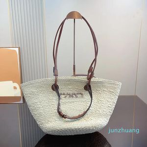Crochet Tote Bag Weave Straw Shoulder Bags Women Handbags Designer 24 Capacity Shopping Bags Light Purse Lafite Grass Summer Vacation Luxury Beach Totes 4 Colors