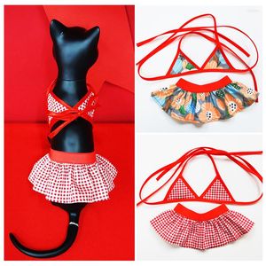 Hundkläder Bikini Set Summer Pet Swimming Dress Puppy Bathing Suit Stylish Beach Baddräktkläder för små medelstora hundar Katter