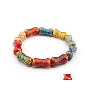 Beaded Strands Chakra Bracelet Jewelry Handmade Couples Bracelets Creative Gifts Ceramic Beads Drop Delivery Dh2P4