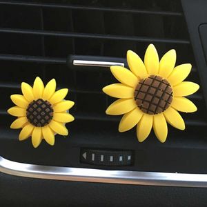 Interior Decorations JOORMOM 2 pcs Air Conditioner Outlet Sun Flower Perfume Clip Solid Balm Aromatherapy Car Decoration 0209