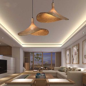 Lights Handmake Bamboo Wicker Lamps For The Ceiling Vintage Hanging Lamp Rattan Dining Room Lighting Suspension Design Pendant Light 0209