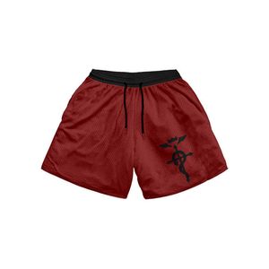 Herren Shorts Anime Fullmetal Alche Gym Shorts Trainingsshorts Workout Bodybuilding Sport Männer Freizeitkleidung Männlich Fitness Jogging Training T230209