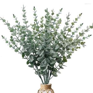 Decorative Flowers 75Cm Artificial Plastic Plant Leaves Green Eucalyptus Branches Garden Vase Home Christmas Wedding Decoration