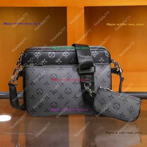 Erkekler lüks TRIO desinger askılı çanta Eclipse Ters Kanvas Crossbody Çanta 3 Parça Set Deri Omuz Çantası Ile Çanta Cüzdan louiseitys