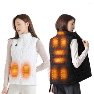 Jaktjackor Vinteruppvärmd jacka 9 Värmeområden Kvinnor Täcker Intelligent USB Electric Vest Cotton Flexible Thermal Warm Handing