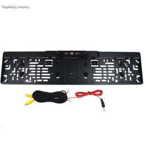 New European Car License Plate Frame Number Plate Holder with 4 IR LED Backup Camera Car Rear View Camera Parking assistant camera