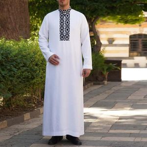 民族服JL045スポットイスラム教徒のルーズタイプ印刷紳士男子カジュアルローブカフタン