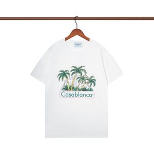 Casablanc shirt Mens T 셔츠 디자이너 코튼 럭셔리 브랜드 의류 유럽 아메리칸 트렌드 디자인 T 셔츠 프린터 여름 짧은 소매 미국 사이즈 S-2XL