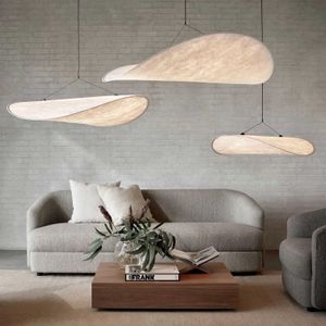 Ceiling Lights Lamp Nordic Vertigo LED Chandelier For Living Room Home Decor Modern Silk Fabric Lighting Tense Pendant Light 0209