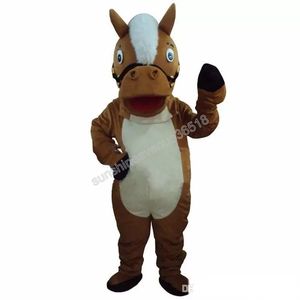 Braunes Pferd Maskottchen Kostüm Top Cartoon Anime Thema Charakter Karneval Unisex Erwachsene Größe Weihnachten Geburtstag Party Outdoor Outfit Anzug