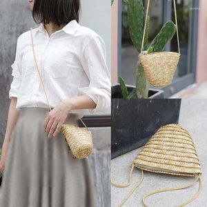 Wallets Women Men 2023 Brand Straw Knitted Mini Crossbody Bag Children Kid Girls Summer Handwoven Rattan Purse Handbags Tote