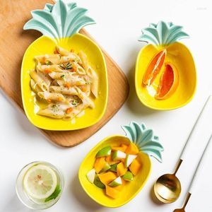 Piatti Vassoio portaoggetti in ceramica per ananas Pasticceria Piatto per frutta secca Organizer Dessert Piatti concisi Ciotola per l'alimentazione del bambino